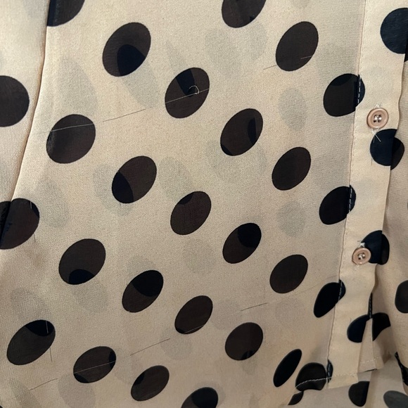 Sans souci polka dot bottom up wide sleeve shirt size small - Picture 3 of 4